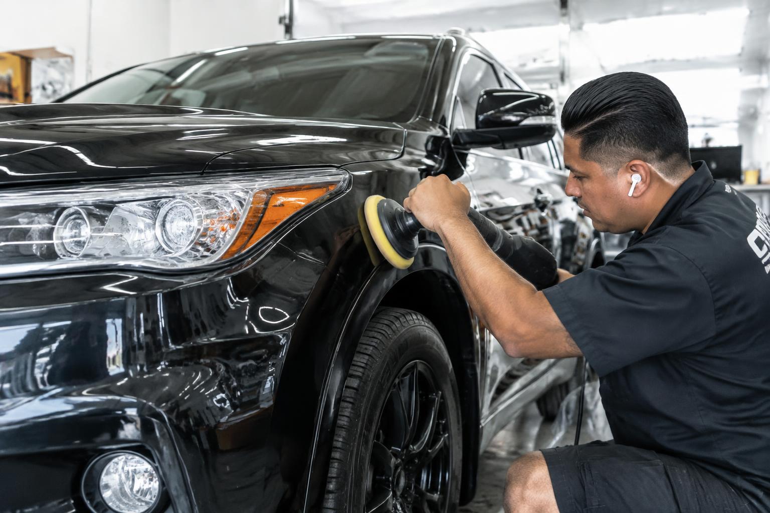 Simi Valley auto body technician polishing a car — local SEO for auto body shops in Simi Valley, CA Simi Valley auto body technician polishing a car — local SEO for auto body shops in Simi Valley, CA